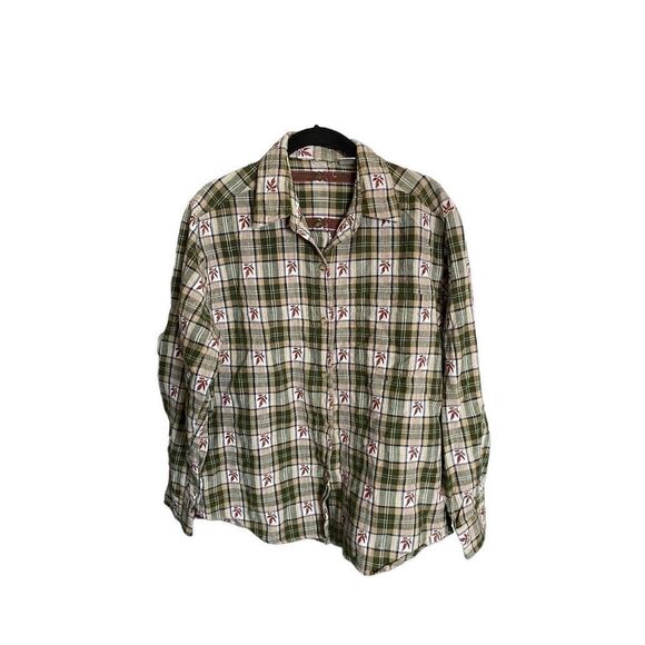 Unbranded men’s long sleeve, printed button, front flannel size medium - Picture 1 of 4